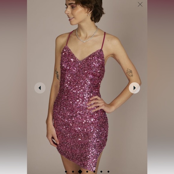 Jules & Cleo pink sequin dress - Picture 4 of 4